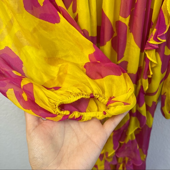 Caroline Constas Liv Maxi Dress Floral Long Sleeve Size Small - Picture 5 of 7